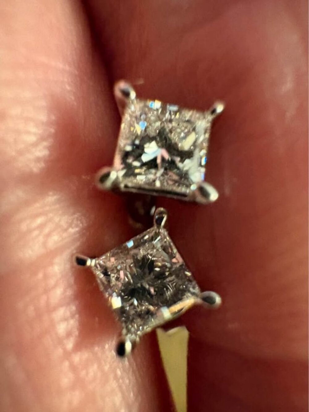 0.45 CTW Princess Cut Lab Diamond Stud Earrings
